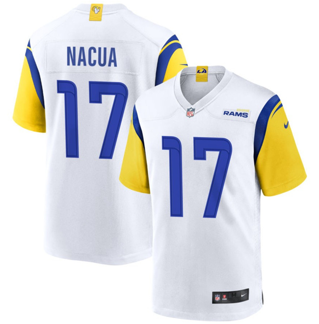 Toddlers Los Angeles Rams #17 Puka Nacua White Stitched Football Game Jersey